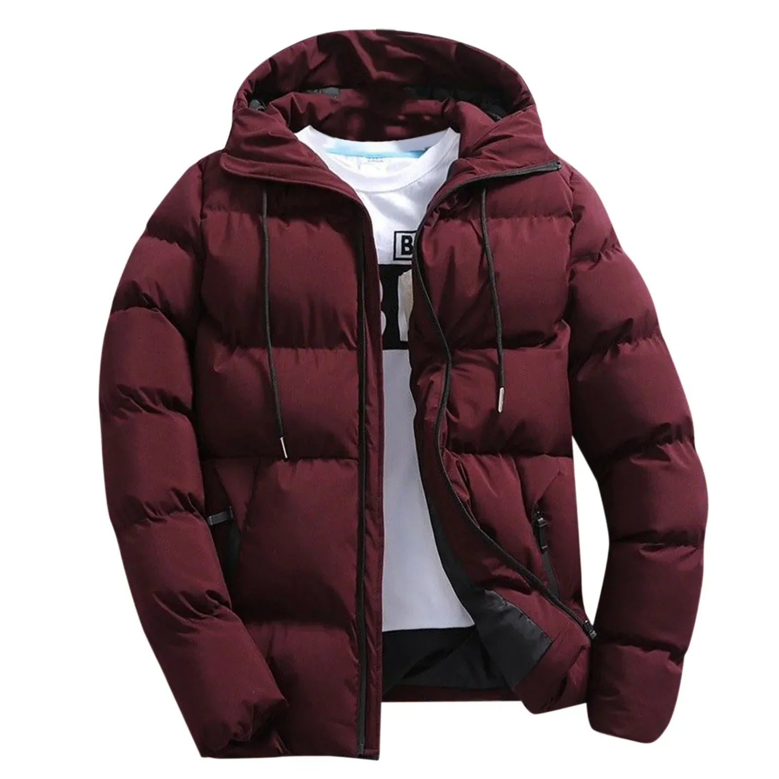 Men's Parkas Winter Overcoat Casual Hooded Thick Puffer Jacket Winter Coat Outerwear - The Clothing Company Sydney