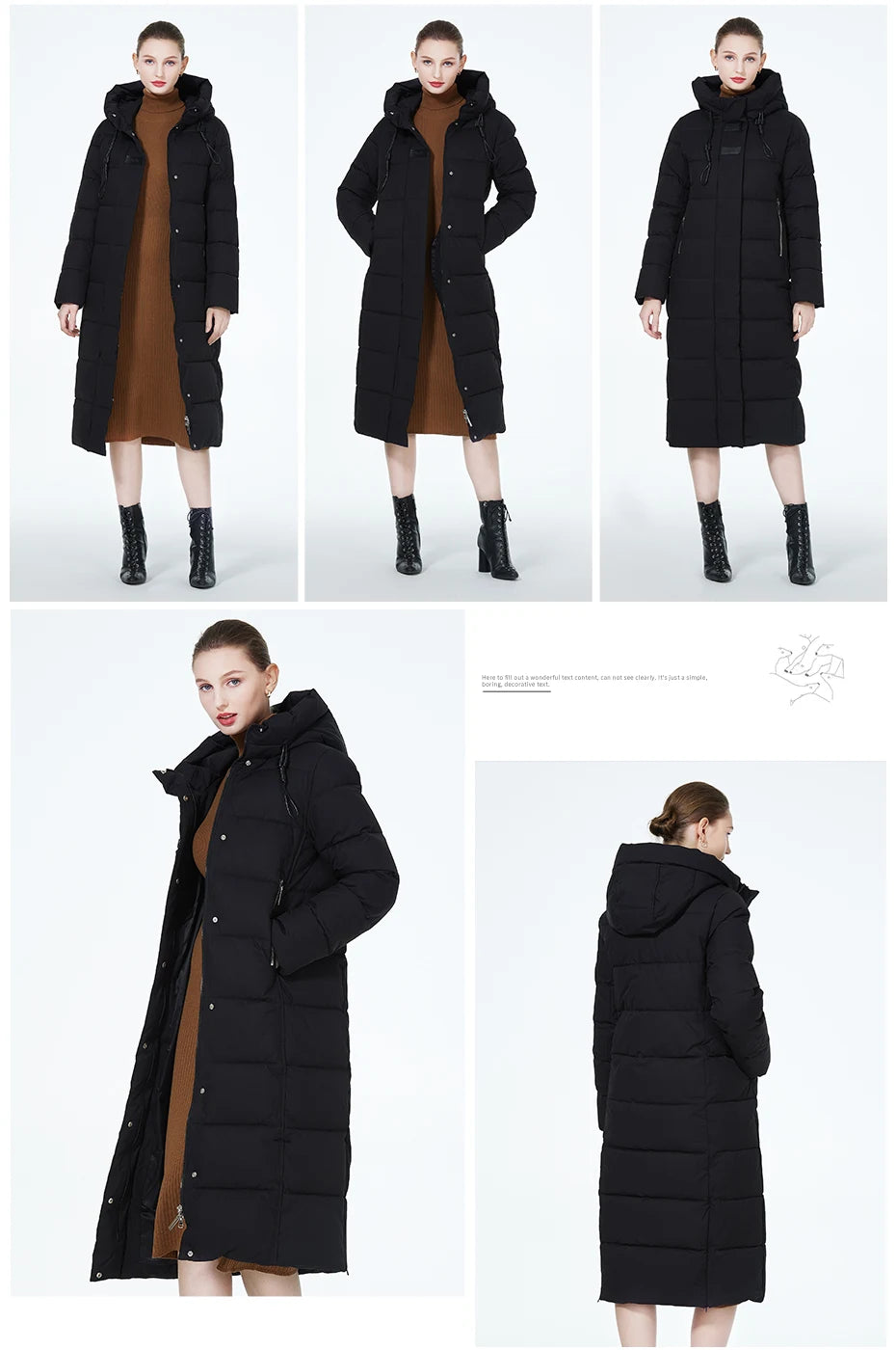 Maxi Long quilted coat elegant thick cotton jacket winter women's Outerwear with hood The Clothing Company Sydney