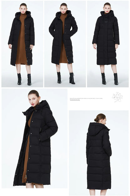 Maxi Long quilted coat elegant thick cotton jacket winter women's Outerwear with hood The Clothing Company Sydney