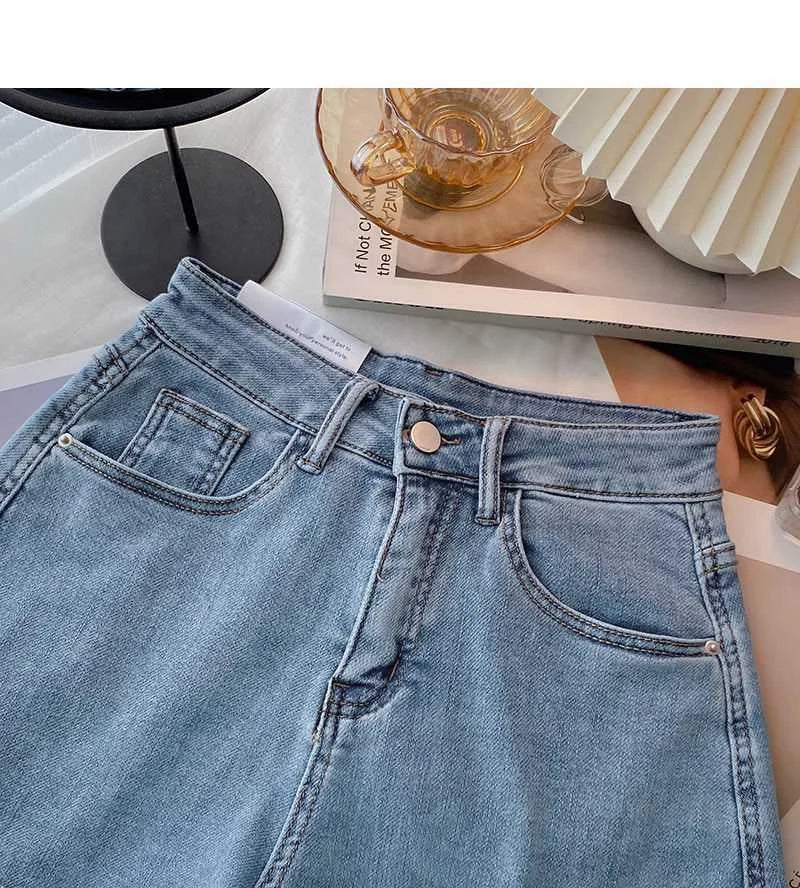 High Waist Plus-size Women Jeans Student Casual Versatile Trendy A- line Hot Pants Cotton Jeans Shorts The Clothing Company Sydney