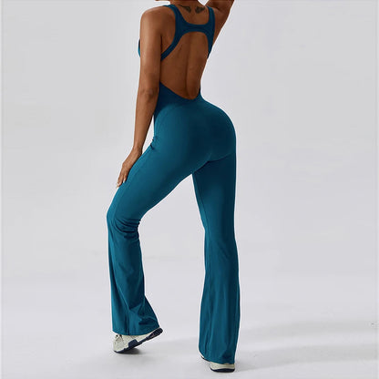 Open Back V Jumpsuit Gym Set Training Yoga Suit Sportswear Women Sports Jumpsuit Fitness Rompers Stretch Workout Bodysuits The Clothing Company Sydney