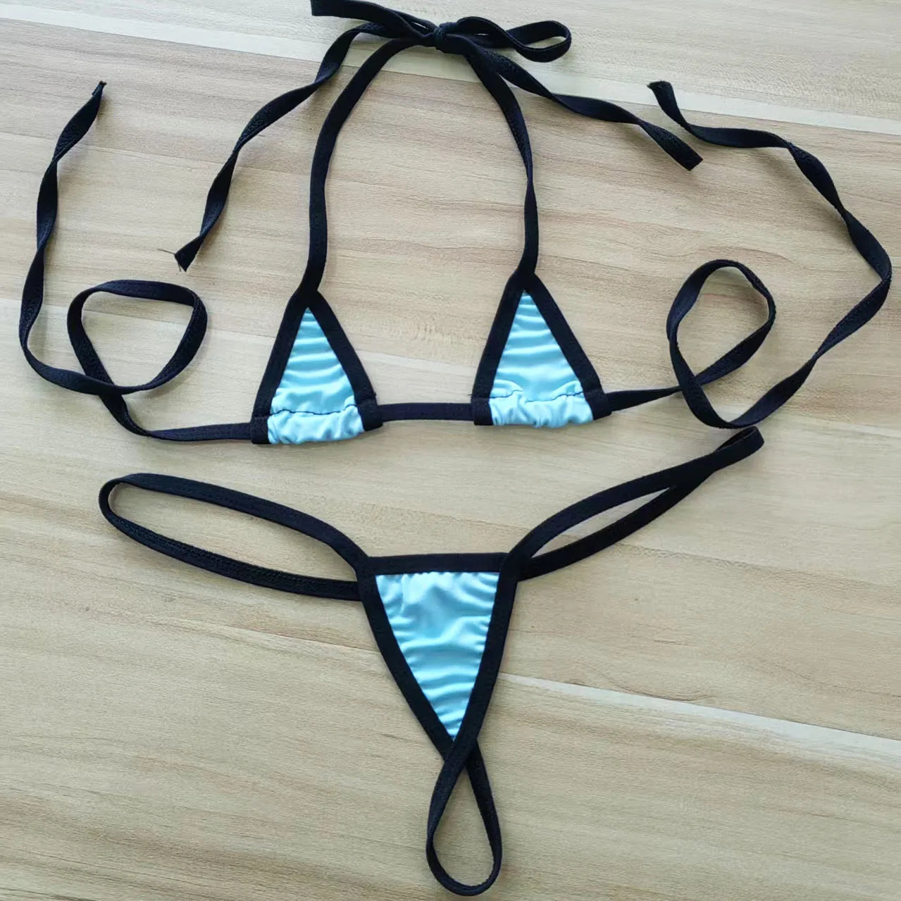 2 Piece Halter Neck Bikini Lingerie Set Mini Bikini Open Micro Bra Top Briefs Panties Swimwear Swimsuit The Clothing Company Sydney