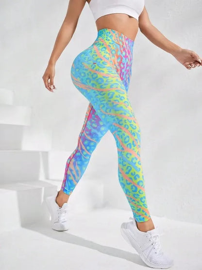 3D Print Tie Dye Sports Women Seamless High Waist Fitness Push Up Leggings Gym Clothing Workout Tights Pants - The Clothing Company Sydney