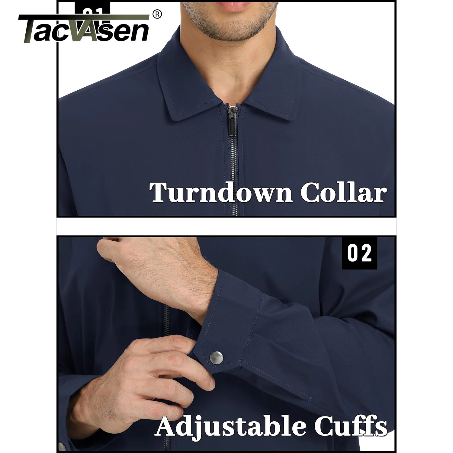 Lightweight Work Jackets Mens Fashion Tunic Style Zipper Pockets Bomber Jackets Full Zip Spring Fall Outerwear The Clothing Company Sydney