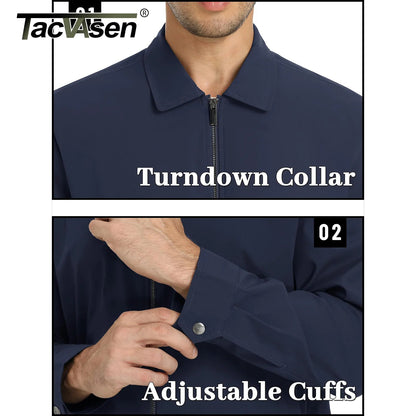 Lightweight Work Jackets Mens Fashion Tunic Style Zipper Pockets Bomber Jackets Full Zip Spring Fall Outerwear The Clothing Company Sydney