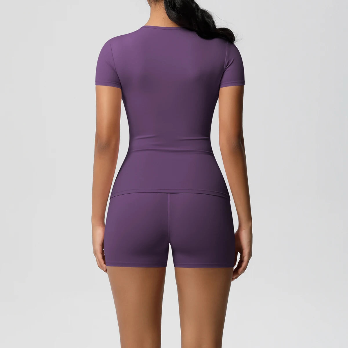 2 Piece Quick-Drying Gym Leggings Set Summer Short Sleeve Breathable Stretchy Yoga Slim Fitness Active Top Women's Cycling Bike Shorts The Clothing Company Sydney