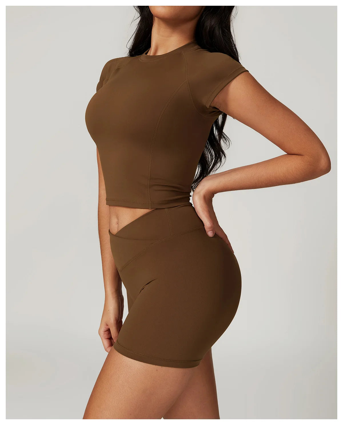 2 Pieces Yoga Gym Clothes Sportswear Suits Women Fitness Short Sleeve Crop Top Sports Bra Gym Leggings Bike Short Set The Clothing Company Sydney