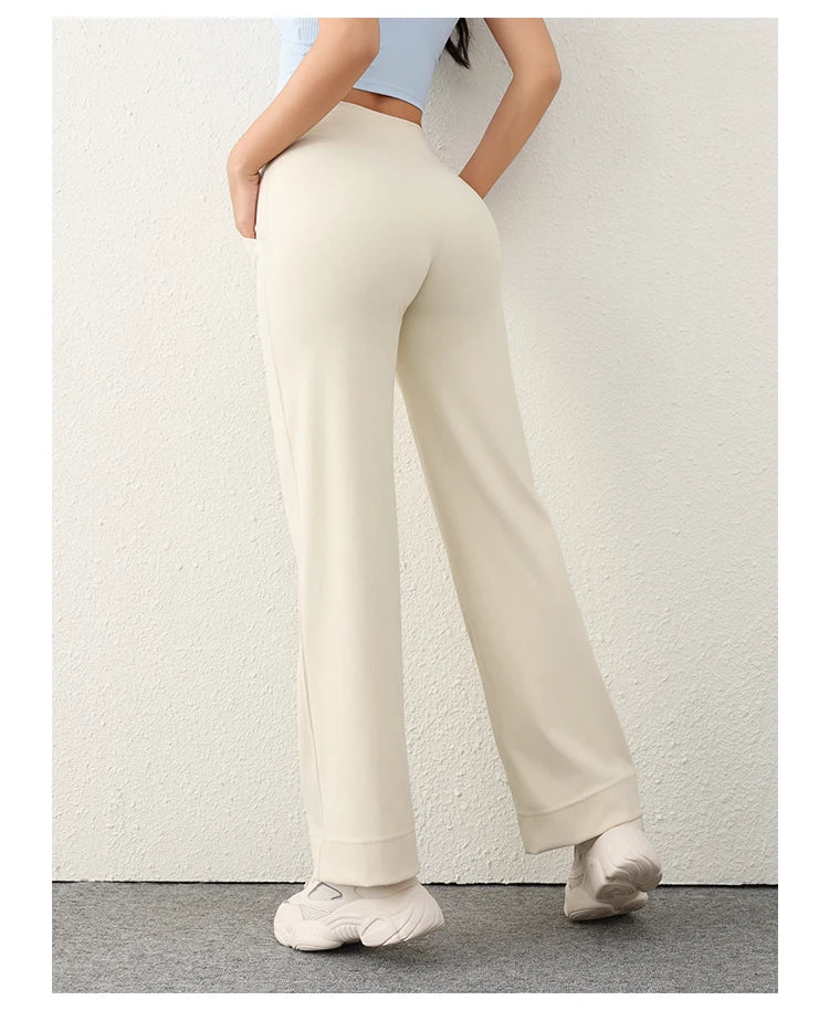 Women's Casual Loose Straight Running Sweatpants Wide Leg Drawstring Design With Side Pockets Leggings Yoga Pants The Clothing Company Sydney