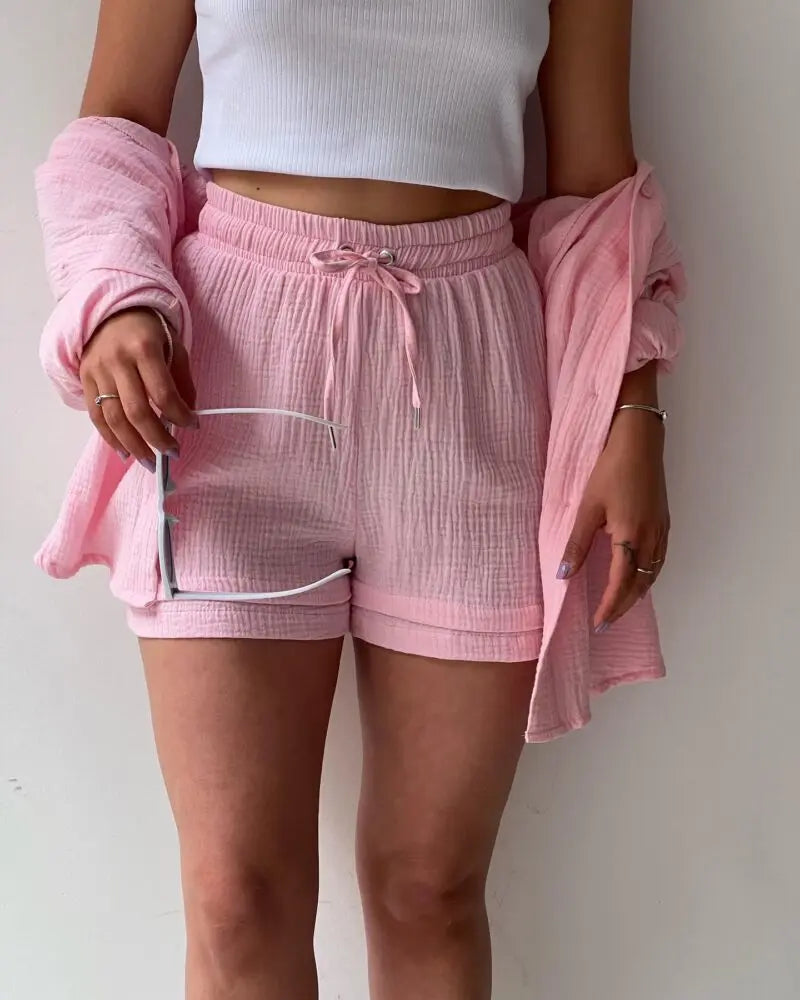 Summer Women's Suit Short Sets Outfits Suit Two Piece Button Up Matching Outfit Set - The Clothing Company Sydney
