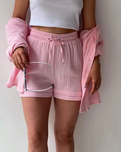 Summer Women's Suit Short Sets Outfits Suit Two Piece Button Up Matching Outfit Set - The Clothing Company Sydney