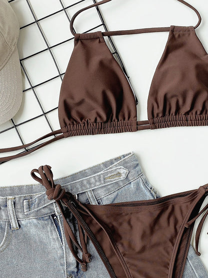 2 Piece Lace Up Bikini Swimsuit Swimwear Brazilian Bikinis Set Micro Women's Bathing Suits Swimming for Beach Wear The Clothing Company Sydney