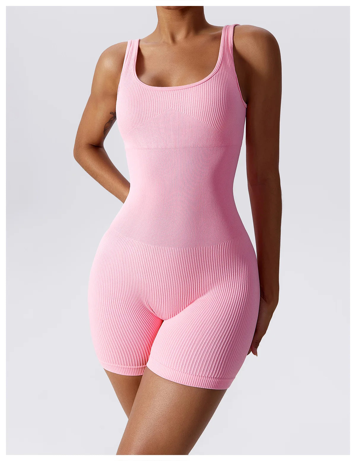 Women's Yoga Rompers One Piece Seamless Ribbed Jumpsuit Padded Sports Bra Romper Fashion Fitness Sportwear The Clothing Company Sydney