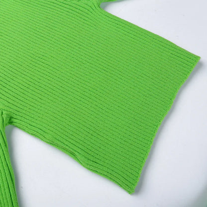 Elegant Knitted Dress Pleated Matching Outfits for Women Winter Mini Skirts 2 Piece Sets - The Clothing Company Sydney