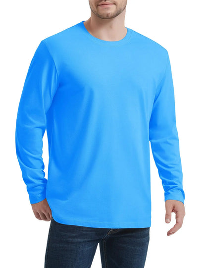 Long Sleeve Cotton T-shirt Mens Breathable Moisture Absorbing Casual T-shirt Spring Pullover Crew Neck Basic Tee Top The Clothing Company Sydney