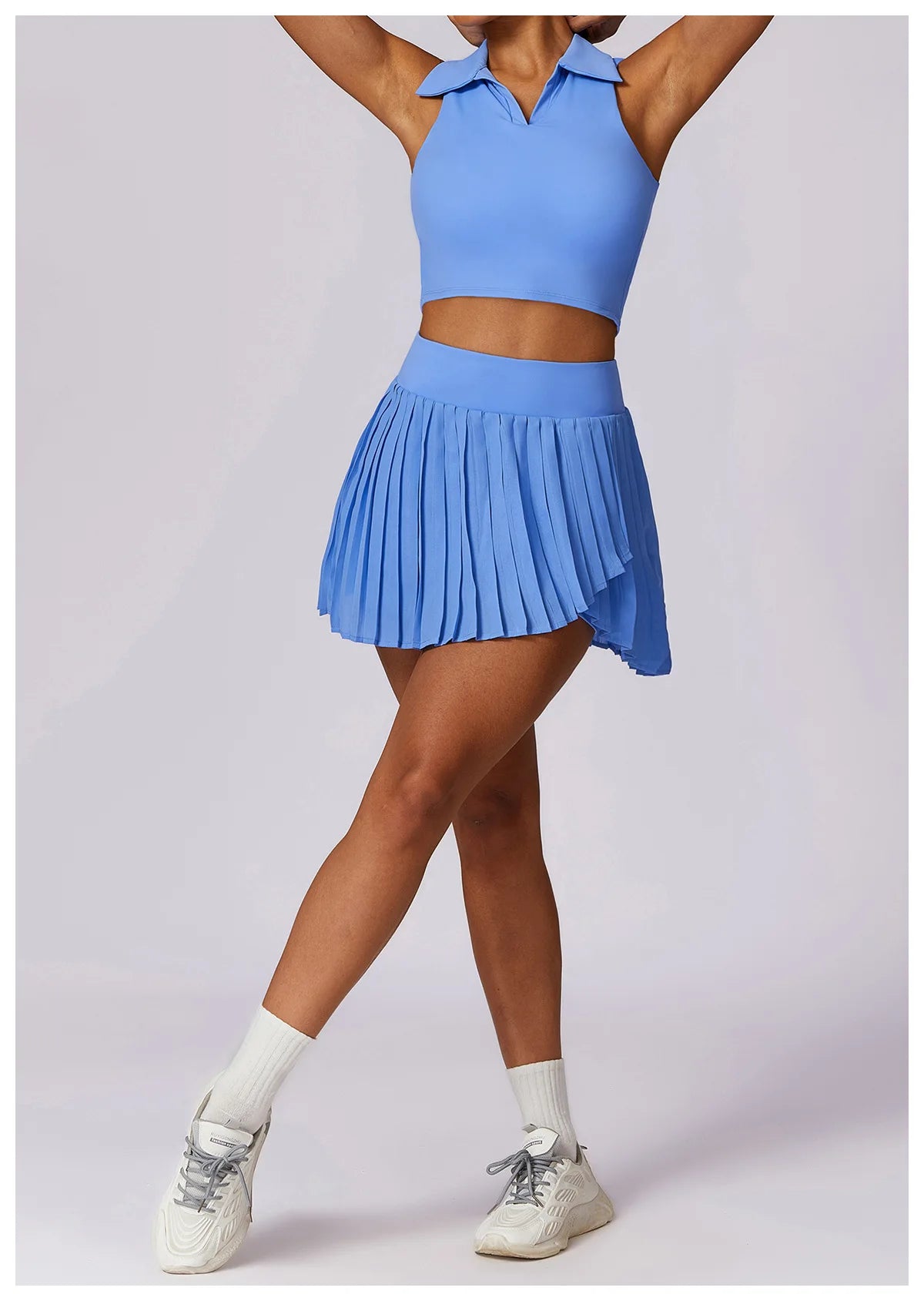 2 Piece Women's Gym Clothes Running Sports Fitness Breathable Yoga Tennis Top and Skirt Set - The Clothing Company Sydney