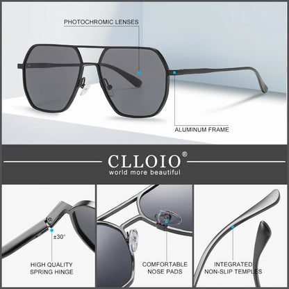 Fashion Aluminum Photochromic Sunglasses Men Women Polarised Sun Glasses Chameleon Anti-glare Driving Sunglasses - The Clothing Company Sydney
