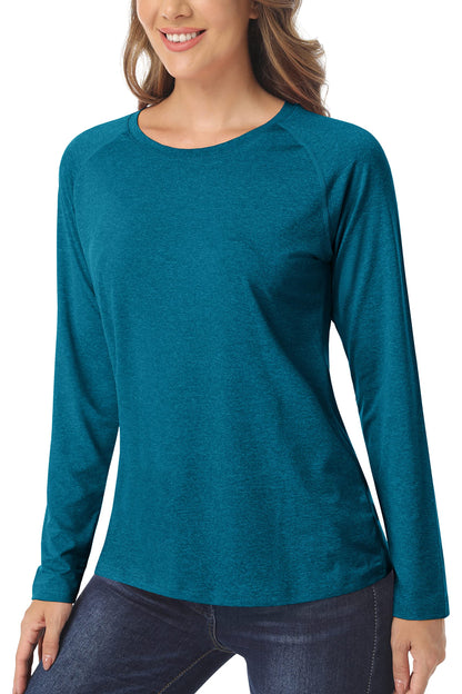 Sun Protection UPF 50+ Long Sleeve Shirts Womens Athletic Running T-shirts Quick Dry Sports Pullover Crew Neck Gym Tops The Clothing Company Sydney