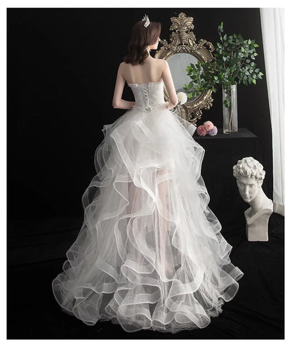 Long Back Light Wedding Dress Princess Fluffy Trailing Cake Skirt  Wedding Dress The Clothing Company Sydney