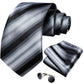 Designer Striped Silk Classic Ties For Men Wedding Accessories Gift For Men Neck Tie Set Pocket Square Cufflinks Set - The Clothing Company Sydney