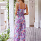 Elegant Long Women's Backless Wide Leg Jumpsuits Casual Sleeveless Floral Rompers Summer Matching Outfit Set - The Clothing Company Sydney