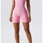 Women's Yoga Rompers One Piece Seamless Ribbed Jumpsuit Padded Sports Bra Romper Fashion Fitness Sportwear The Clothing Company Sydney