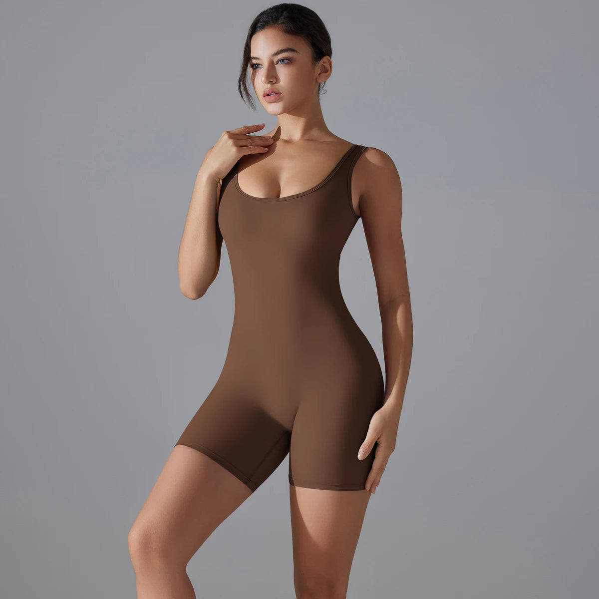 One Piece V Back Sports Jumpsuit Gym Romper Sleeveless Sportswear Bodysuit Women's Casual One-Piece Suit Yoga Clothing Set The Clothing Company Sydney