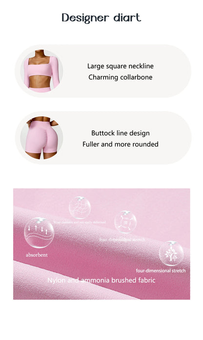 2 Piece Yoga Suit Sports Set Women Quick-Drying Gym Set Tracksuit Running Workout Long Sleeve Sports Shirt Clothing - The Clothing Company Sydney