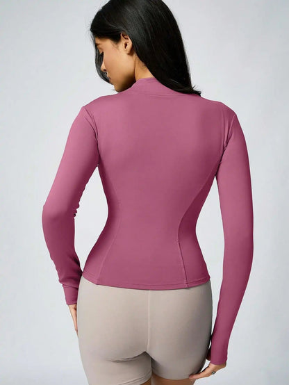 Women's Zipper Turtleneck Sports Long-Sleeve Sports Top, Gym Wear Ladies' Sportswear for Indoor Outdoor Jacket The Clothing Company Sydney
