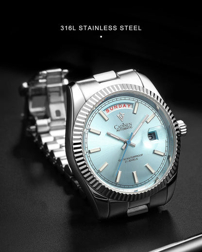 Cadisen DD40 Mens Luxury Automatic AR Sapphire Glass Mechanical Wristwatch 10Bar Miyota 8285 Movt Watch - The Clothing Company Sydney