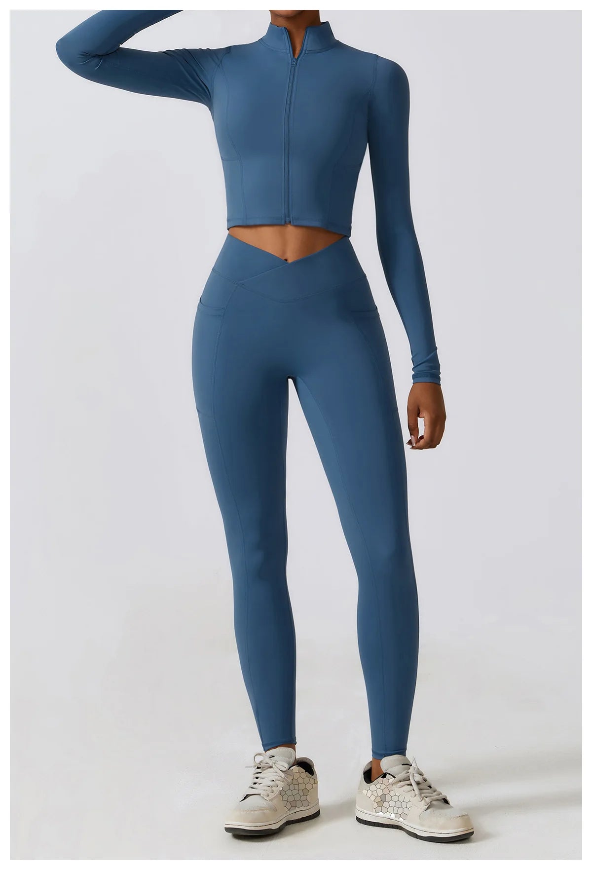 Women's High Elastic Crop Top Spandex Long Sleeve Yoga Shirts Sportswear Yoga Jacket Workout Gym Clothing Sports Clothes The Clothing Company Sydney