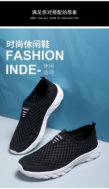 Lightweight Casual Breathable Slip on Male Casual Sneakers Anti-slip Men's Flats Outdoor Walking Shoes - The Clothing Company Sydney