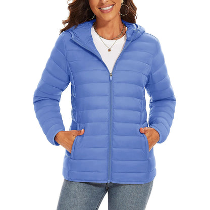 Warm Puffer Jackets Hooded Womens Full Zip Multi-pockets Quilted Jacket Winter Waterproof Camping Down Coat Lightweight Parka The Clothing Company Sydney