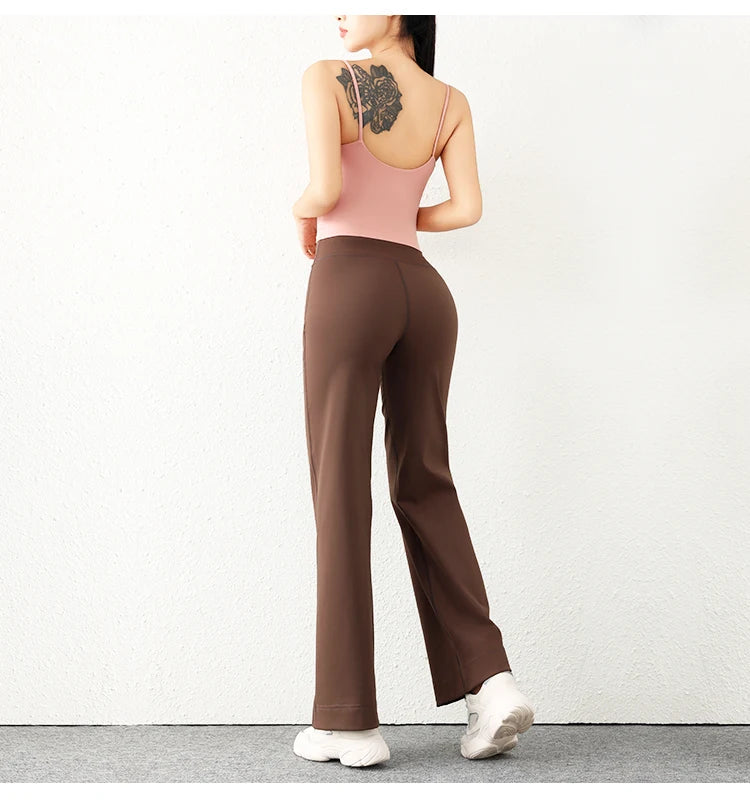 Women's Casual Loose Straight Running Sweatpants Wide Leg Drawstring Design With Side Pockets Leggings Yoga Pants The Clothing Company Sydney