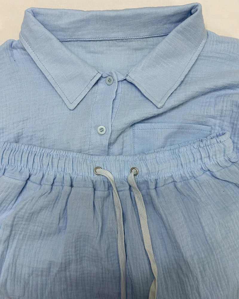 Summer Women's Suit Short Sets Outfits Suit Two Piece Button Up Matching Outfit Set - The Clothing Company Sydney