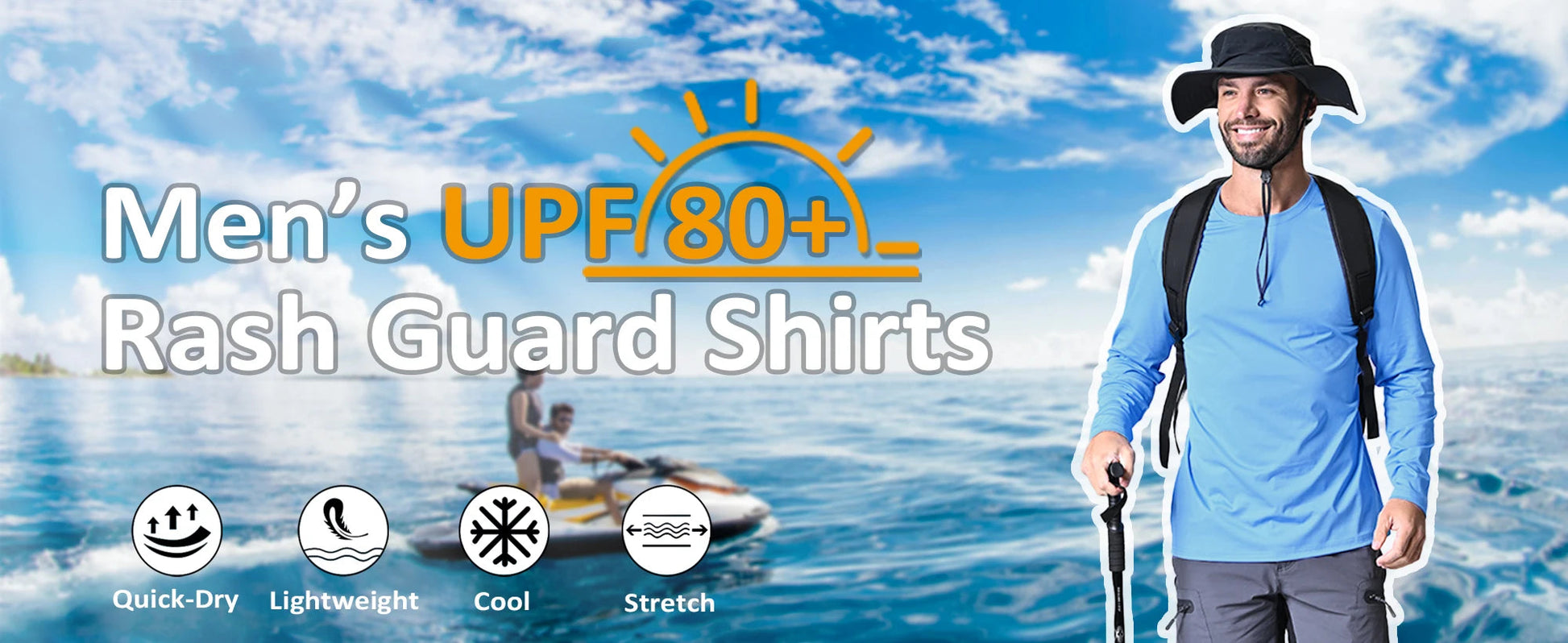 UPF 80+ Sun Protection T-shirts Men's Quick Dry Long Sleeve Athlectic T Shirts Performance Sports T-shirts Rash Guard The Clothing Company Sydney