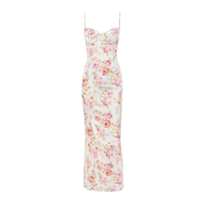 Summer Spaghetti Strap Floral Print Party Dresses Elegant Maxi Bodycon Wedding Guest Holiday Dress The Clothing Company Sydney