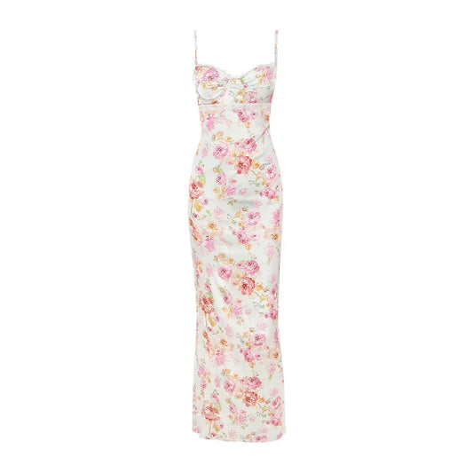 Summer Spaghetti Strap Floral Print Party Dresses Elegant Maxi Bodycon Wedding Guest Holiday Dress The Clothing Company Sydney
