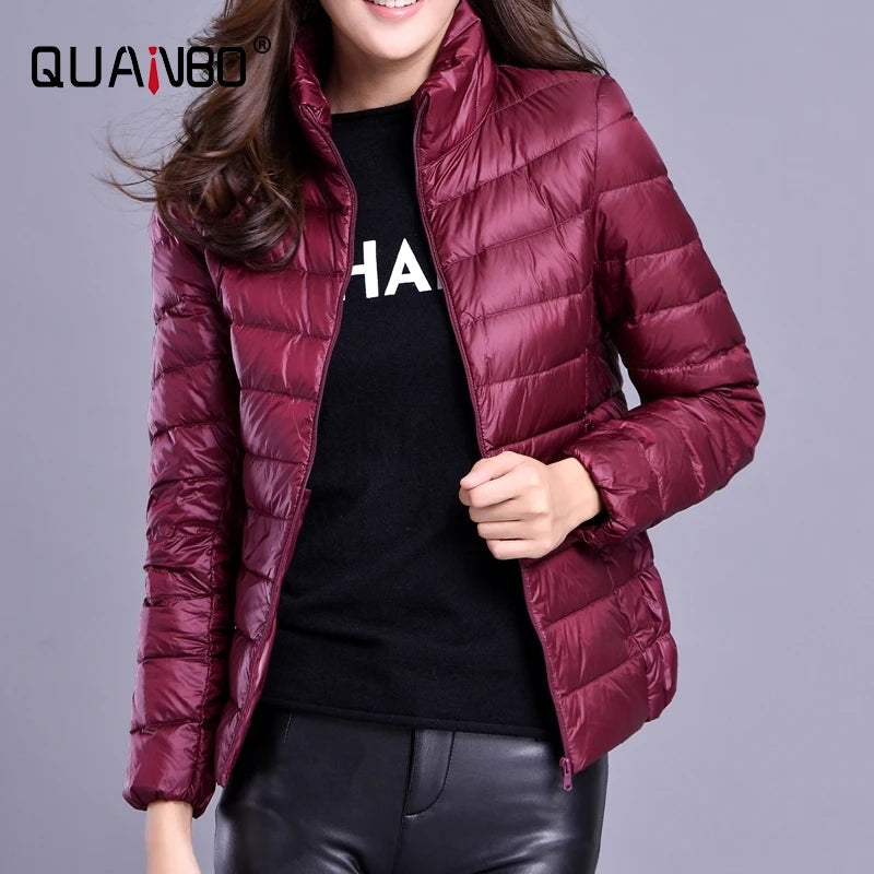 Women Spring Jacket Fashion Short Ultra Lightweight Packable Puffer Coats 15 Colors Female Down Warm Korean Slim Fit Parkas 5XL The Clothing Company Sydney