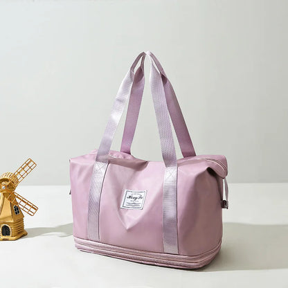 Travel Bag Women Shoulder Bag Casual Handbag Double Zipper Expansion Bag Large Bag Fashion Luggage Bag - The Clothing Company Sydney