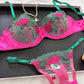 2 Piece Fancy Lingerie Floral Lace Bra Set Bilizna Luxury Well-Looking Underwear Fairy Fine Lace Exotic Set - The Clothing Company Sydney