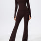 2 Piece Sports Suit Women Half Zipper Long Sleeves Slim Yoga Set Flared Activewear Gym Workout Sportswear The Clothing Company Sydney