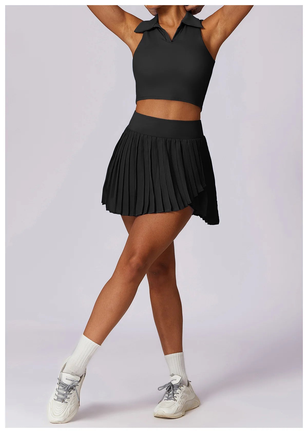2 Piece Women's Gym Clothes Running Sports Fitness Breathable Yoga Tennis Top and Skirt Set - The Clothing Company Sydney