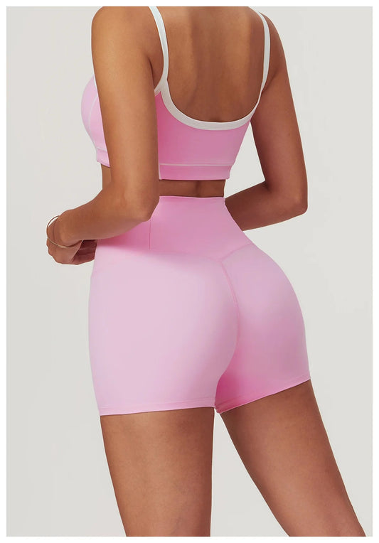2 Piece Yoga Set Women Sport Bra Gym Workout Legging High Waist Wide Flare Pant Fitness Sports Shorts Active Wear Suit The Clothing Company Sydney
