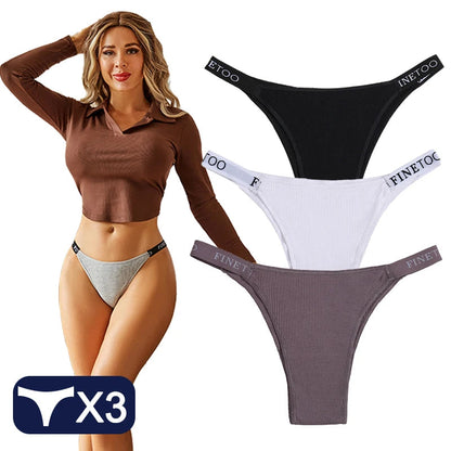 3 Women Cotton Panties Briefs Underpants Female  Thongs Women's T-Back Intimate Lingerie Underwear The Clothing Company Sydney