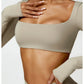 2 Piece Long Sleeve Gym Set Women Yoga Clothes Quick-Drying Sportswear Running Leggings Workout Sports Crop Top Shorts