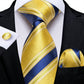 Designer Striped Silk Classic Ties For Men Wedding Accessories Gift For Men Neck Tie Set Pocket Square Cufflinks Set - The Clothing Company Sydney