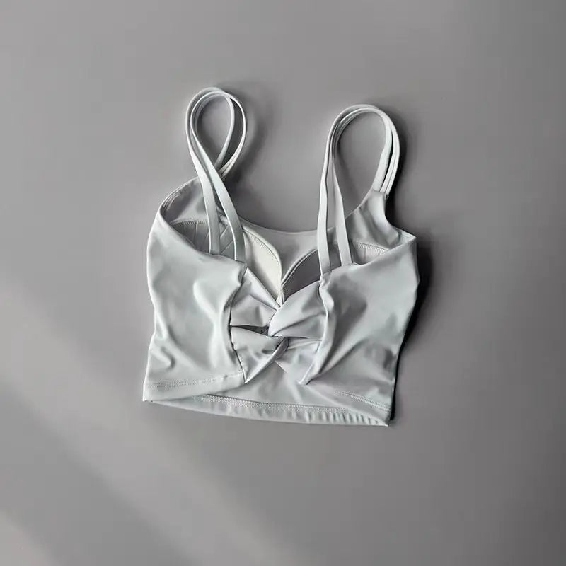 Women's Sports Bras Fitness Top Lingerie, Push Up Fixed Pad Yoga Bra Knotted Back Running Vest Gym Tops The Clothing Company Sydney