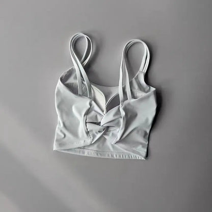 Women's Sports Bras Fitness Top Lingerie, Push Up Fixed Pad Yoga Bra Knotted Back Running Vest Gym Tops The Clothing Company Sydney