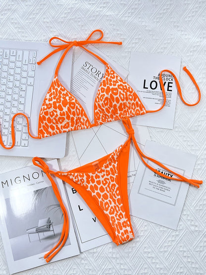 2 Piece Leopard Micro Bikini Swimsuit Swimwear Thong Bikinis Sets Brazilian Halter Beach Wear Bathing Suits The Clothing Company Sydney