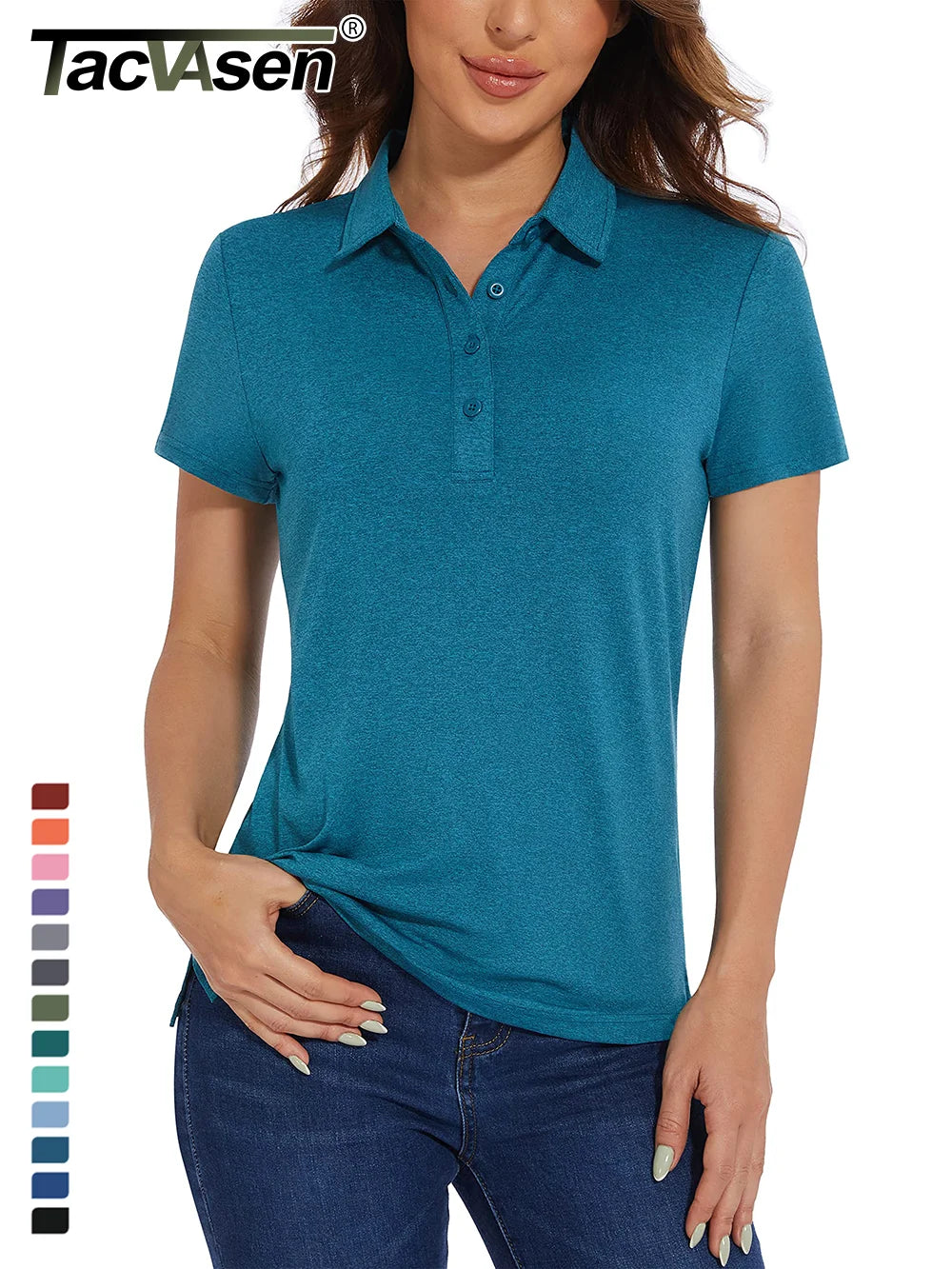 UPF 50+ Performance Polo Shirts Women's Quick Dry Short Sleeve T-shirts Athletic Tennis Golf Shirt Polo Top - The Clothing Company Sydney